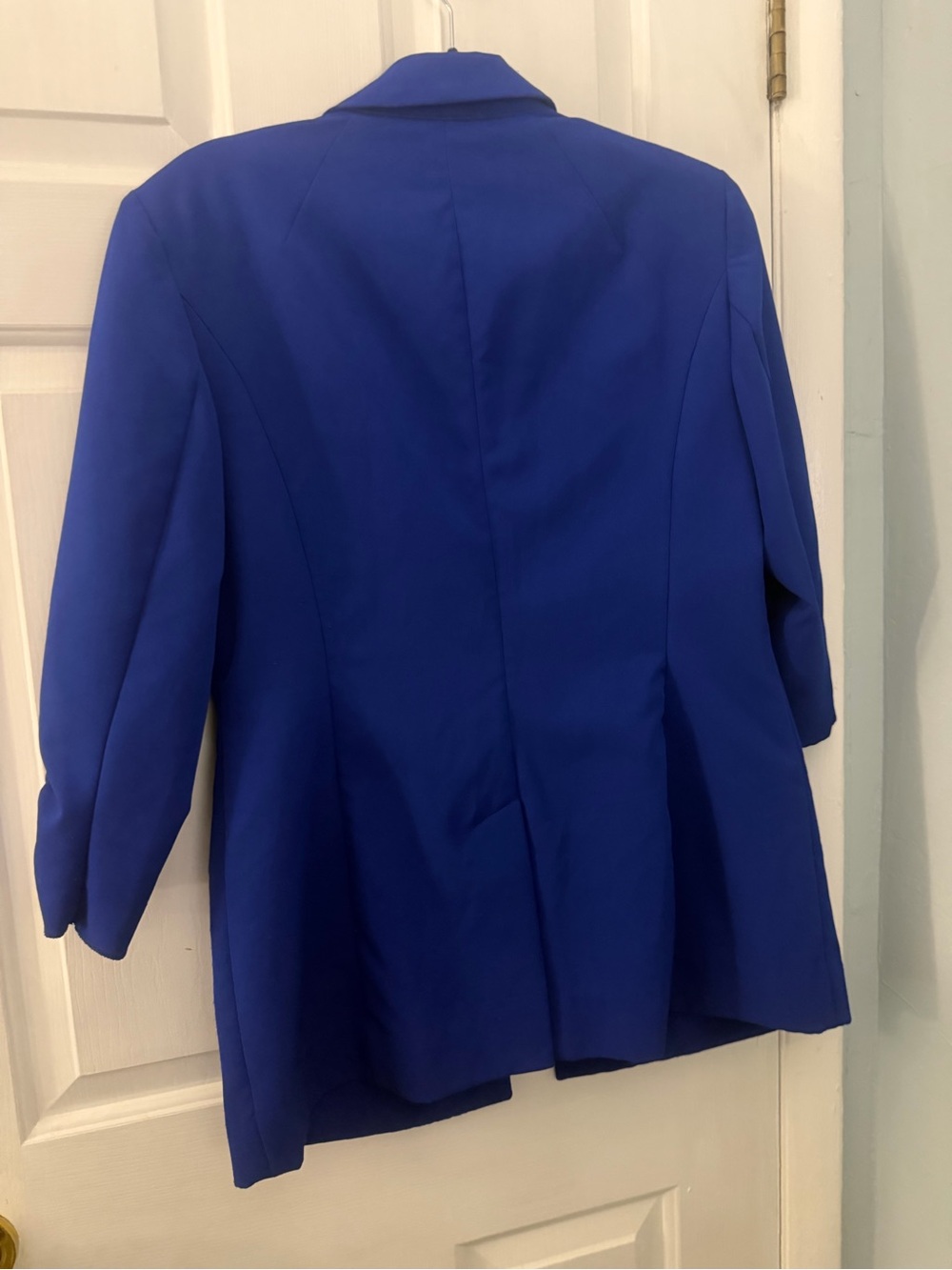 INC International Concepts Cobalt Blue 3/4 Ruched Sleeve Blazer L - Picture 5 of 7